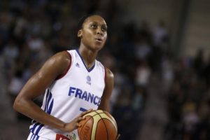 Sandrine Gruda, joueuse de l'équipe de France de basket féminin. Crédit: A. Martin pour L'Equipe